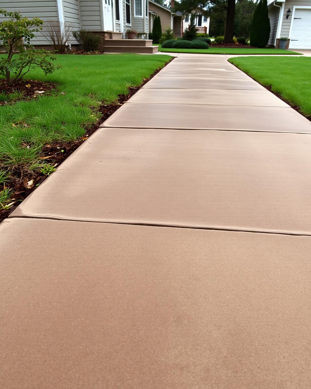 Weathered sidewalk before surface cleaning