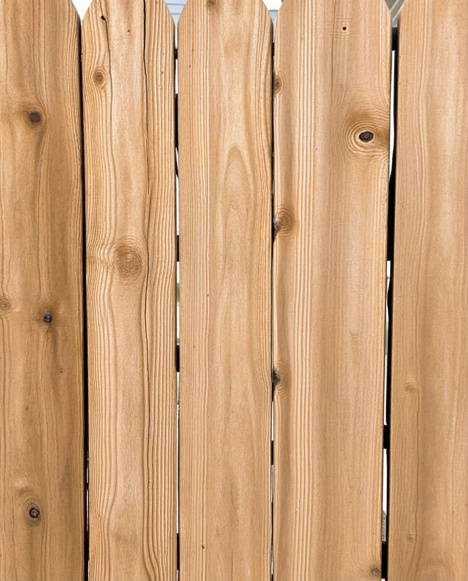 Same wooden fence after professional cleaning